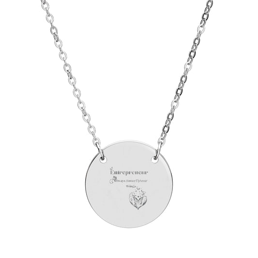 Entrepreneur Always Butterfly Your Wings Circle Necklace (Engraving)